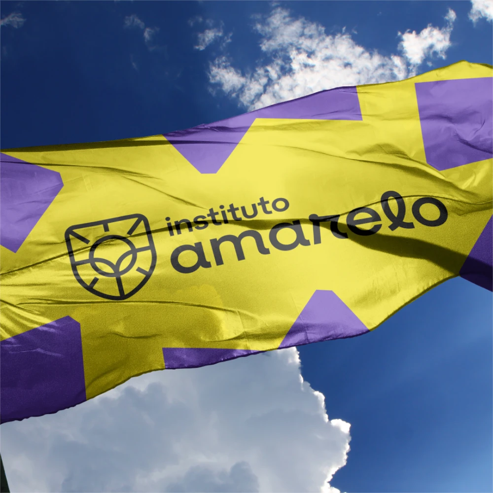 Design de marca do Instituto Amarelo, projeto da F. Design