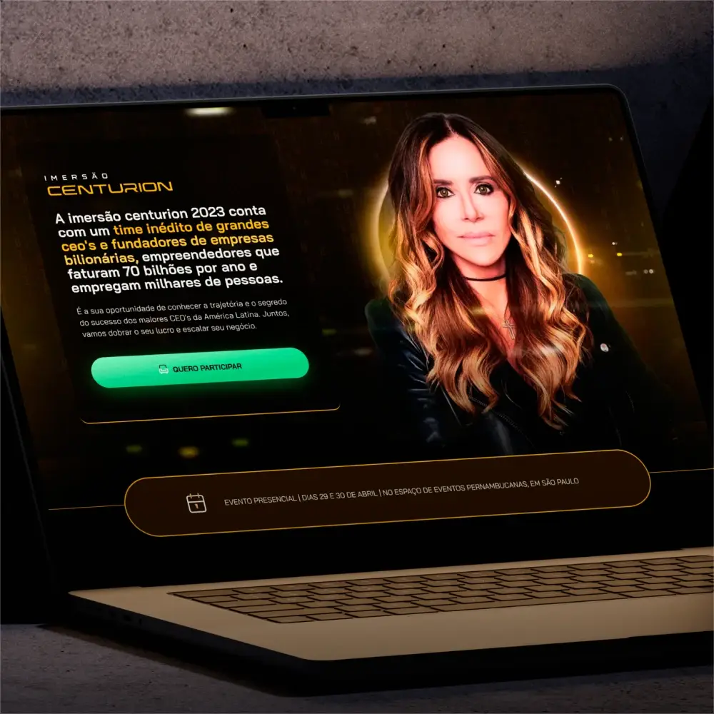 Landing page da Cris Arcangeli, projeto da F. Design