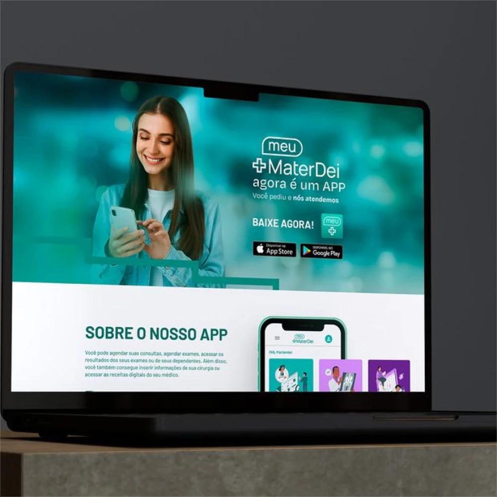 Landing page do Hospital Mater Dei, projeto da F. Design